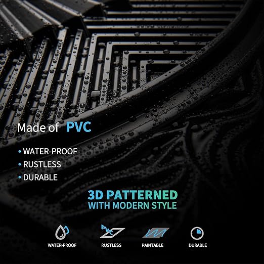 Art3d Drop Ceiling Tiles 24x24 in Black, 3D Wainscoting Panels Glue Up 2x2 - Image 7