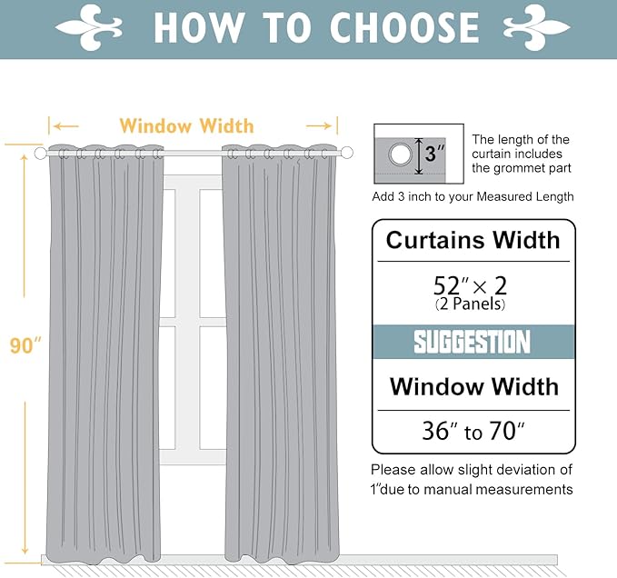 ChrisDowa Blackout Curtains 90 Inches Long 2 Panels Set - Image 5