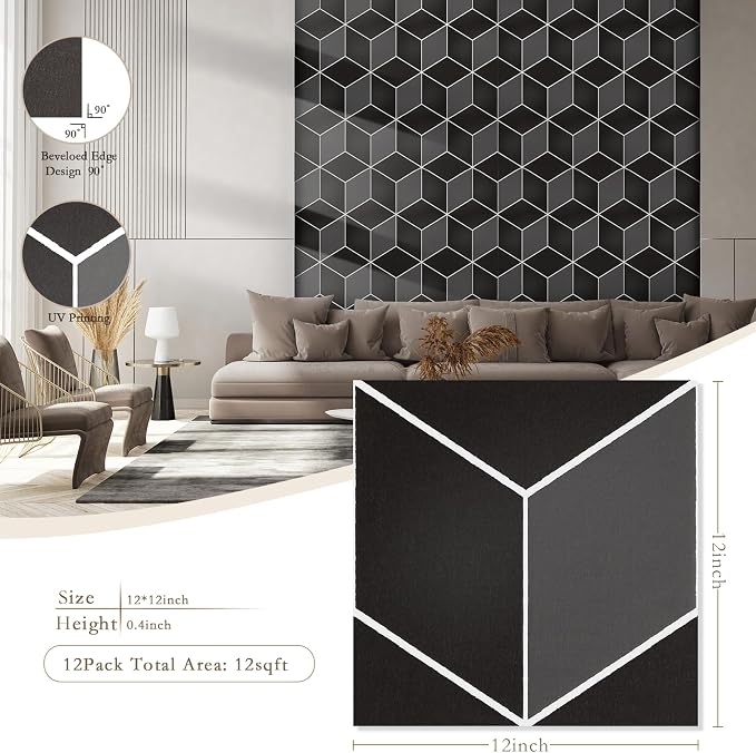 12Pack Acoustic Panels, Self-Adhesive Sound Proof Panels - Image 2