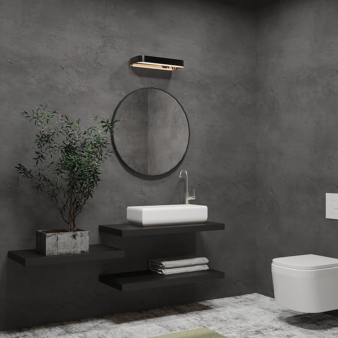 3yecao 24"×197" Thick Dark Grey Black Concrete Wallpaper Waterproof Charcoal - Image 3