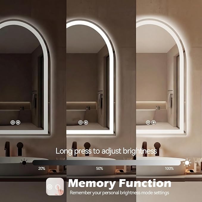 DUMOS 20"×28" LED Bathroom Mirror - Image 6