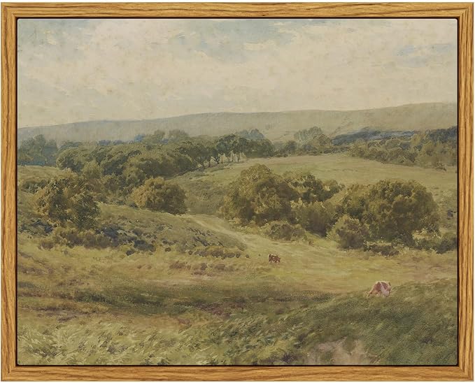 InSimSea Framed Canvas Wall Art, Vintage Landscape Art by InSimSeaArt