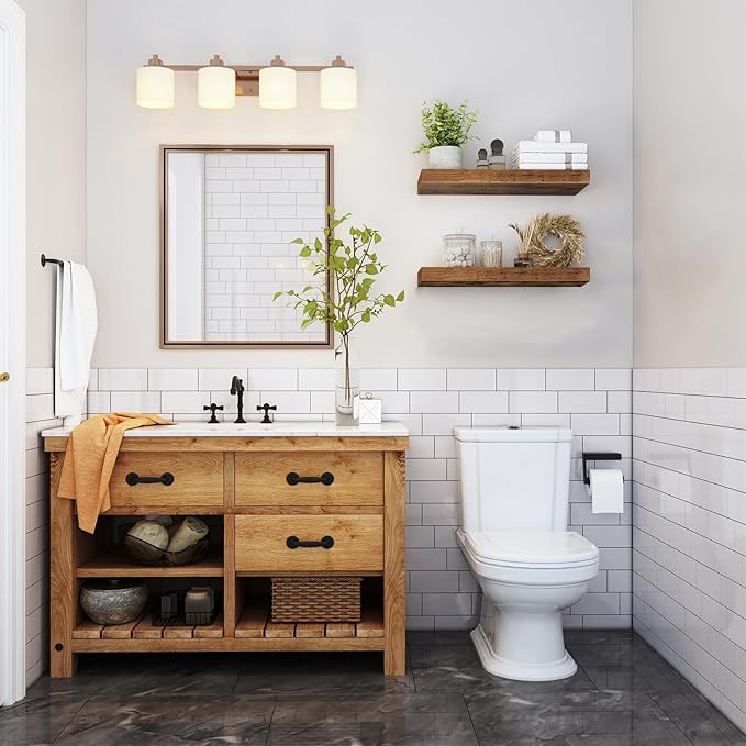 QEEIG Floating Shelves for Wall Bathroom Shelf Bedroom Kitchen Living Room - Image 2