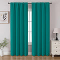 CUCRAF Turquoise Blackout Curtains 96 inch Length 2 Panels Set, Rod Pocket Room by CUCRAF