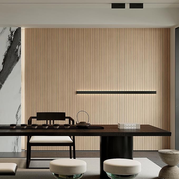 YU LI 3DH Peel and Stick PVC Slat Wall Panel 236"x15.75" Self-Adhesive Thick - Image 3