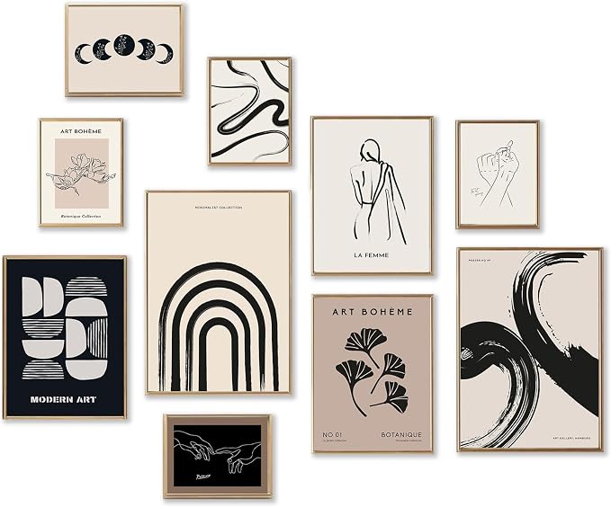 KBKBART Minimalist Boho Wall Art Prints, Eclectic Home Decor by KBKBART