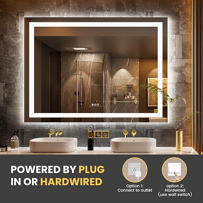 LOAAO 44"x60" LED Bathroom Mirror - Image 6