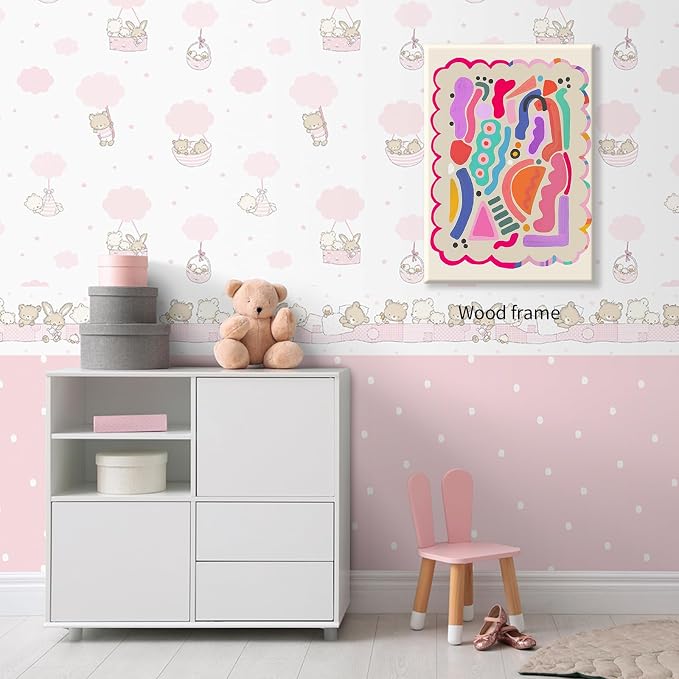 Funky Cute Kids Abstract Wall Art Trendy Bright Colorful Poster 08x10 inch - Image 6