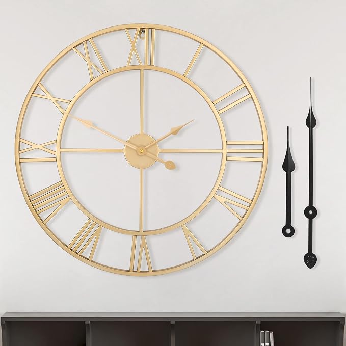 LEIKE Large Modern Wall Clocks, Silent Non Ticking, Battery Operated Roman by LEIKEWALLCLOCK