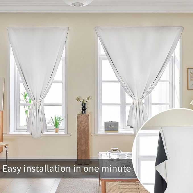 AJAZZ Self Adhesive Curtains 100% Blackout Shades Window Cover Sticky Curtain - Image 6