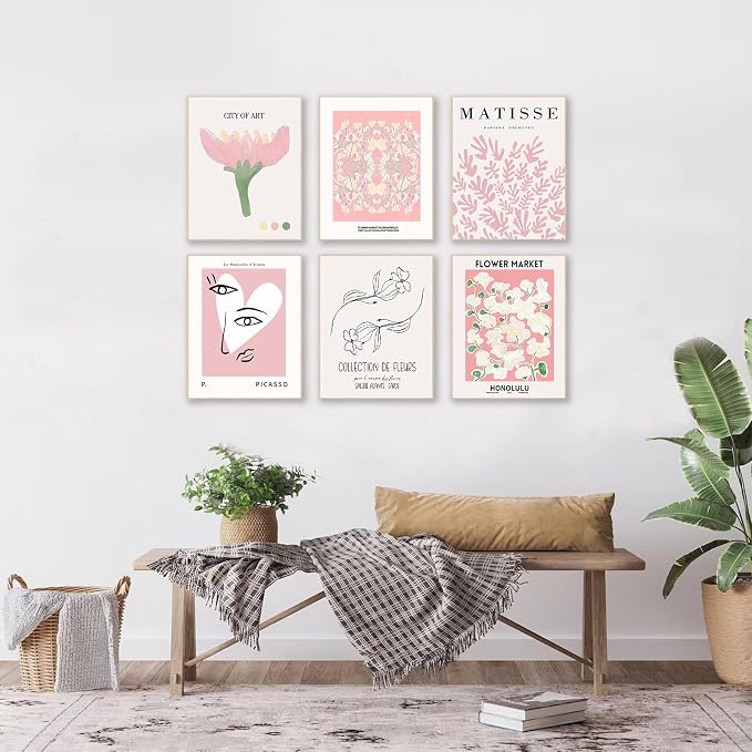 Pink Flower Market Poster, Minimalist Matisse Wall Art Prints, Abstract Floral - Image 4