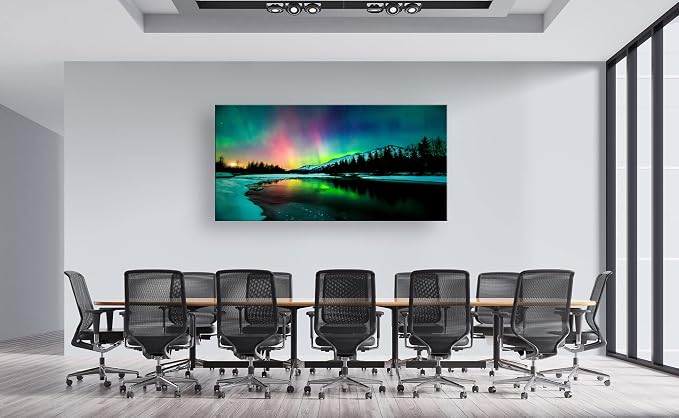 S01962 Wall Art Aurora scenery Painting on Canvas Stretched and Framed Canvas - Image 3