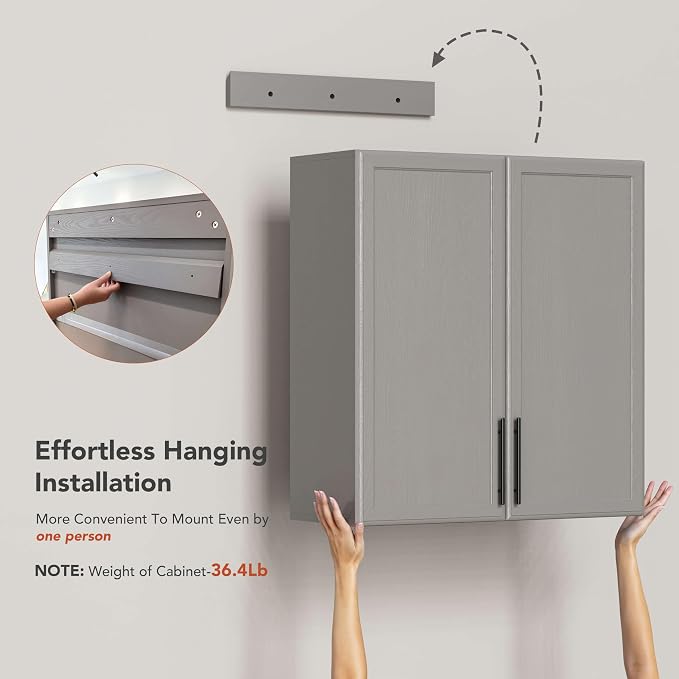 FIMELLO 30" Laundry Room Cabinets Wall Mounted, Wall Cabinets - Image 4