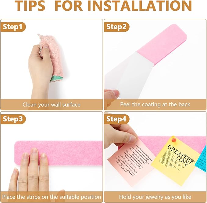 8 Packs Felt Pin Board Bar Strips Bulletin Board - Image 5