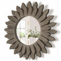 Honiway Farmhouse Wall Decor Mirror 12 inch Sunburst Boho Wood Mirror Rustic by Honiway
