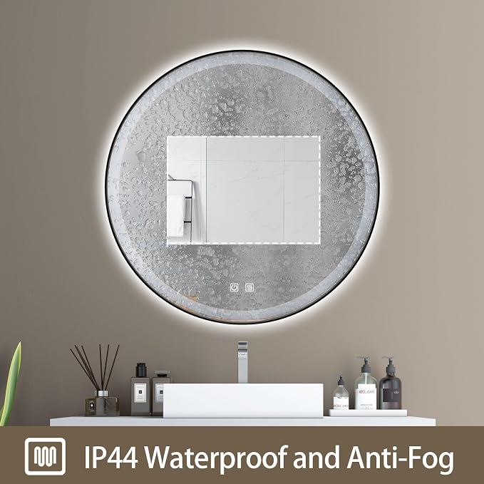 Itrue 36 Inch LED Bathroom Round Mirror, Adjustable Color Temp & Brightness - Image 3