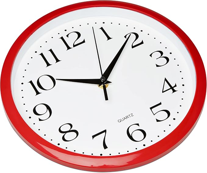 Bernhard Products Red Wall Clock Silent Non Ticking - Image 2
