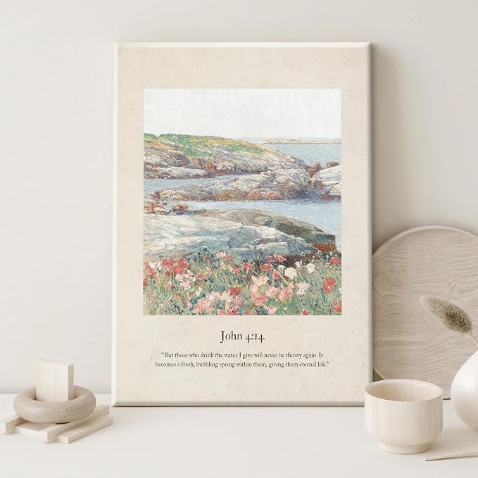 Christian Scripture Wall Art Set of 6 Bible Verse Canvas Wall Decor Psalm 23 - Image 6
