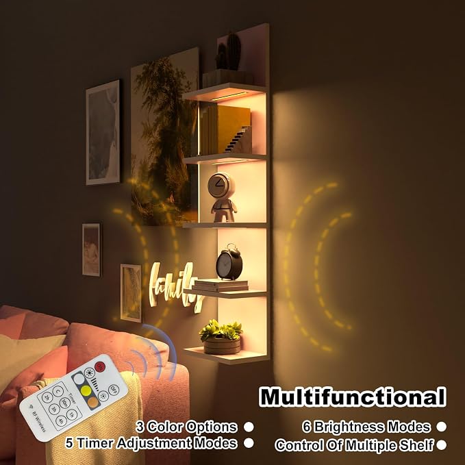 Homaterial 5 Tier Wall Shelf Unit, Modern Vertical Lack Wall Shelves - Image 3