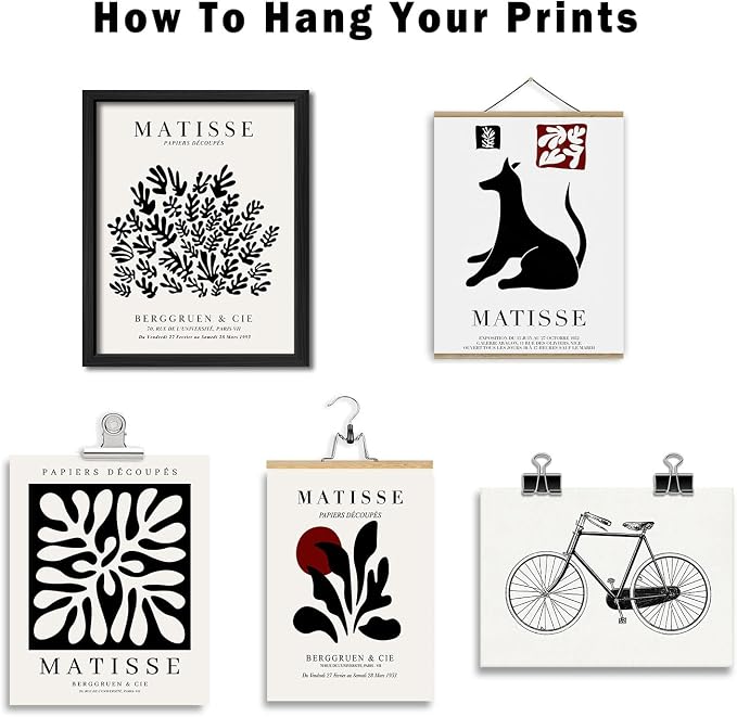 ANERZA 16 PCS Black and White Wall Art Decor, Matisse Abstract Gallery Wall - Image 4