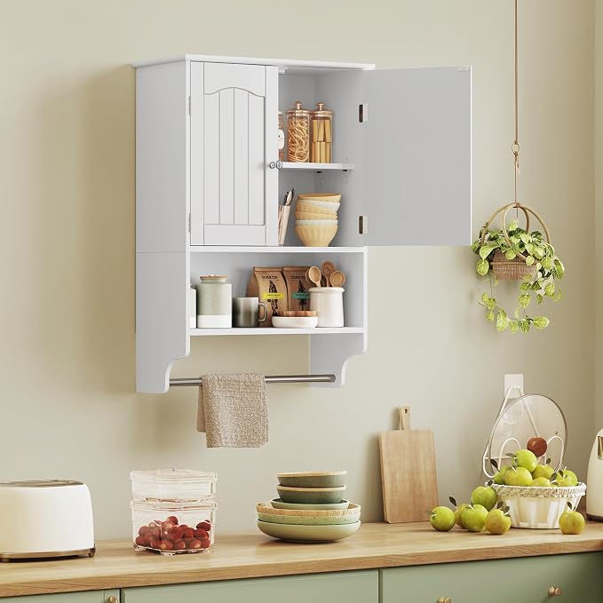 TEENFON Medicine Cabinet with Adjustable Shelves and Towel Rack, Wall Mounted - Image 8