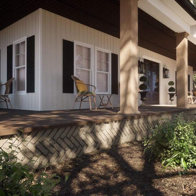 EverStone Herringbone Faux Brick Panel, 46 1/2"W x 25 1/4"H x 1"D, Adobe Color - Image 10