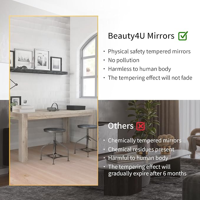 Beauty4U Full Length Mirror 76" x 34", Large Floor Mirror - Image 4