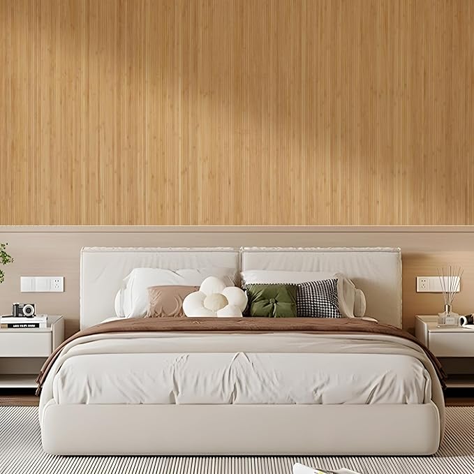 OUZUGIE 2 Pack 96x48 Inch Natural Bamboo Wall Panel – Twinned Carbides Pole - Image 8