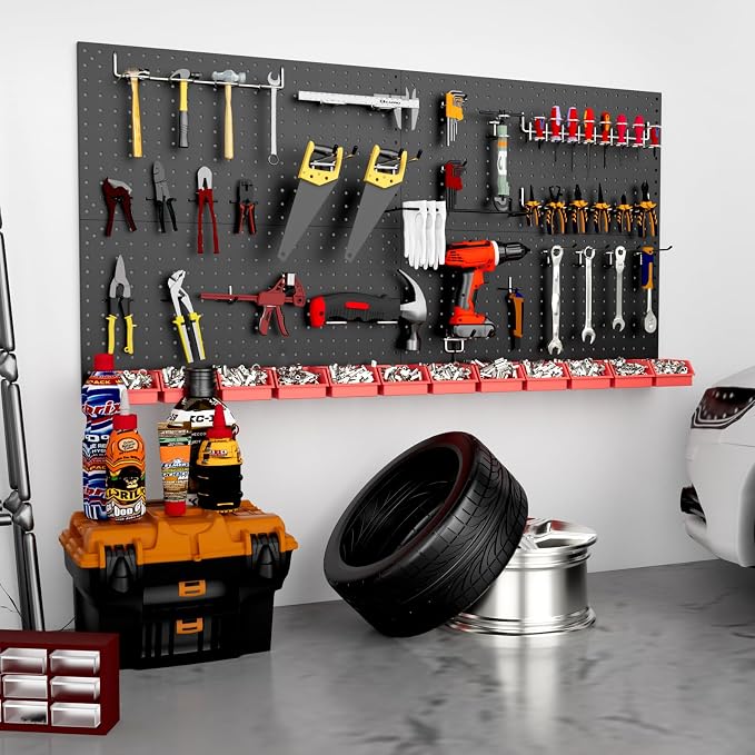 12 Pack 12-Inch X 24-Inch Metal Pegboard Wall Panels, Peg Boards - Image 6