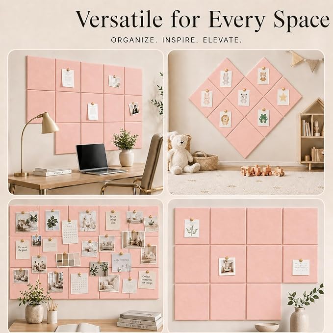 Large Cork Boards for Walls – 36" x 24" Self Adhesive Felt Wall Tiles - Image 6