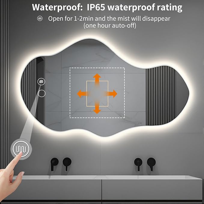 Modern Irregular LED Bathroom Mirror - Image 6