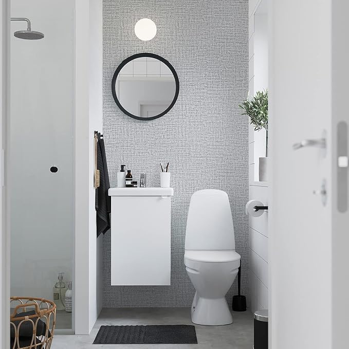 Grey Wallpaper Grasscloth Peel and Stick Wallpaper 17.7inchx196.8inch Textured - Image 7