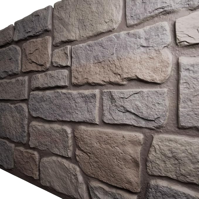 EverStone Cobblestone Faux Stone Panel, Harbor Mist Color - Image 7