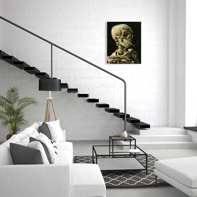 1 KINGO Van Gogh Canvas Wall Art: Skull of a Skeleton - Image 4