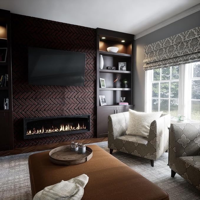 EverStone Herringbone Faux Brick Panel, 46 1/2"W x 25 1/4"H x 1"D, Heath Color - Image 11