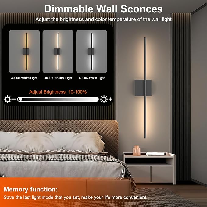 Tartek Battery Operated Wall Sconces Set of Two, Rechargeable Wall Lights - Image 2
