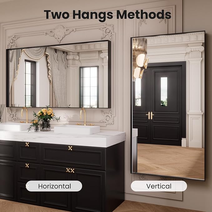 LOAAO Black Bathroom Mirror 84"X32" - Image 4