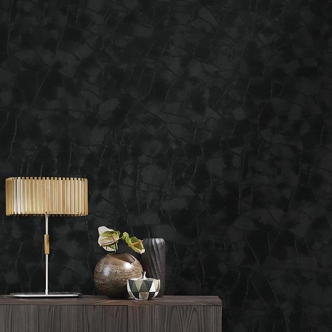 Yasinet Peel and Stick Wallpaper Black Removable Wallpaper Modern Black Contact by Yasinet