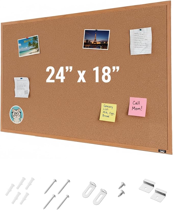 Mr. Pen- Cork Notice Board, 24 X 18 Inches, Cork Bulletin Board by MrPen