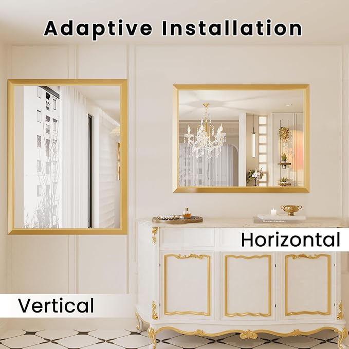 Amorho 28x36 Inch Bathroom Mirror, Wall-Mounted Mirrors Perfect - Image 4