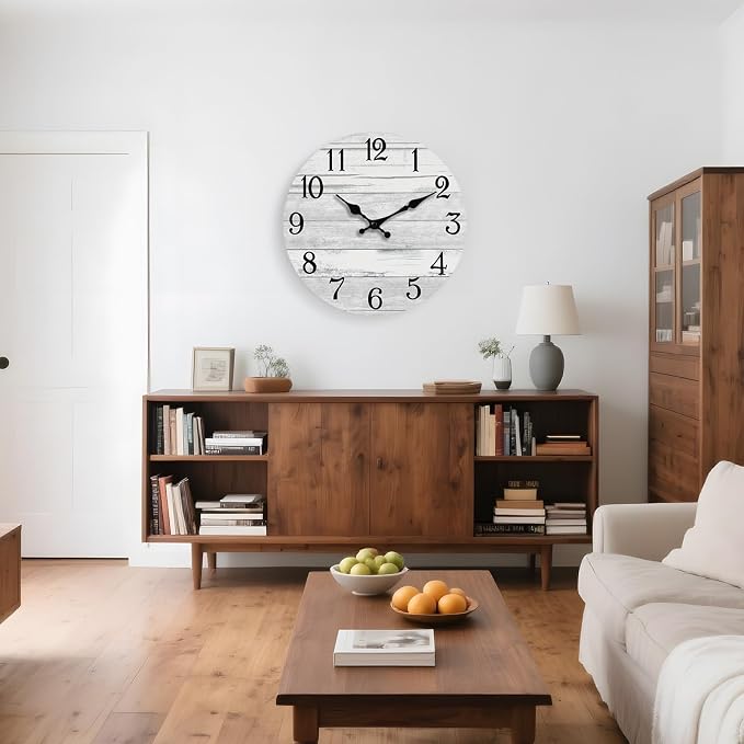 KECYET Wall Clock Battery Operated 18 Inch Large Gray Silent Non Ticking - Image 8