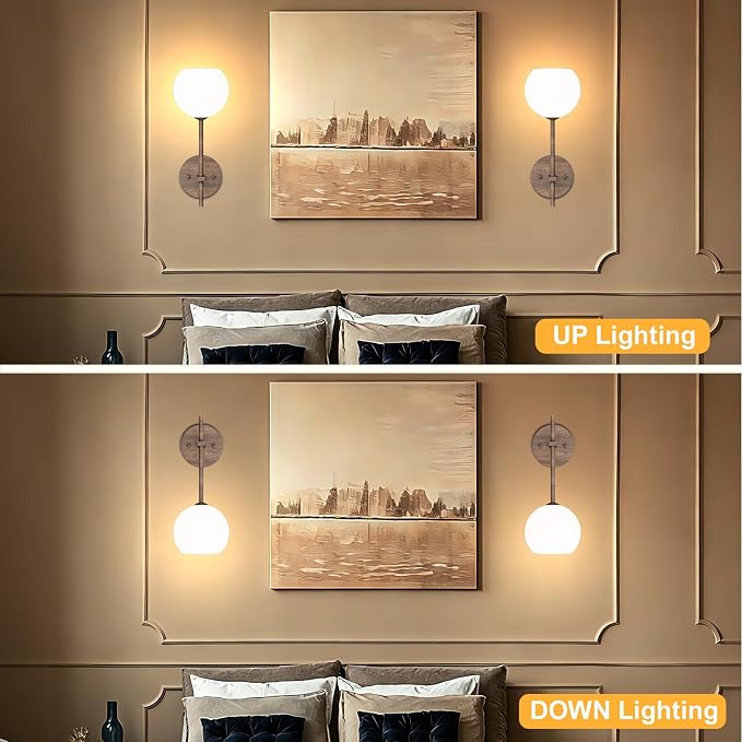Walnut Grain Battery Operated Wall Sconces Set of 2, Rechargeable Wireless Wall - Image 7