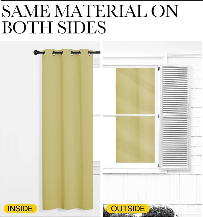 NICETOWN Paler Yellow Room Darkening Curtains - Image 5