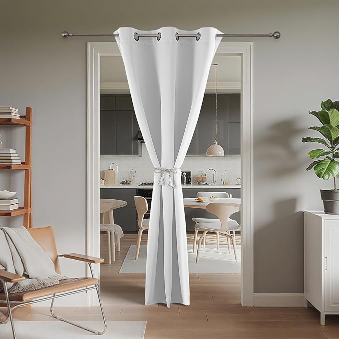 Joydeco Blackout Door Curtain for Doorway Privacy 108 Inches Long, Grommet - Image 2