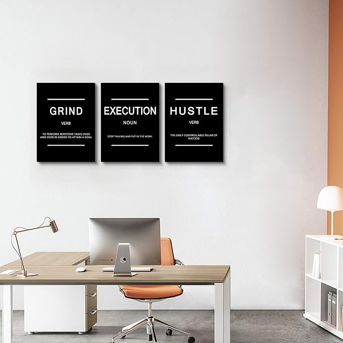 Framed Canvas Wall Art Success Quote, Office Wall Art, Positive Motivational - Image 3