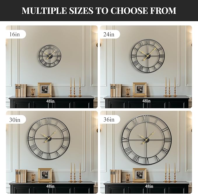 Cuspin 36 Inch Extra Large Wall Clock, Silent Non Ticking Battery Operated - Image 5