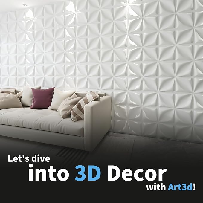 Art3d 19.7" x 19.7" 3D Wall Panels Lucky Leaves PVC Wall Panel - Image 7