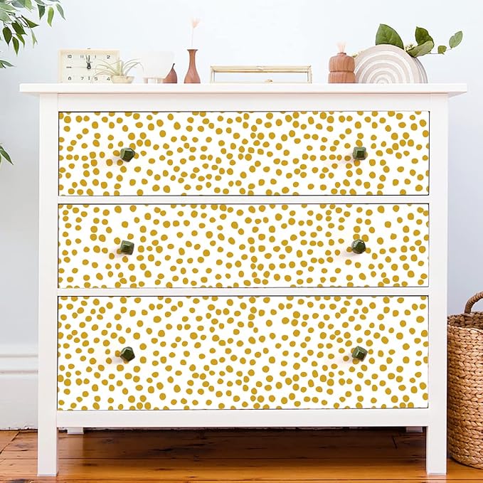 Jeweluck Yellow Polka Dot Wallpaper Yellow and White Peel and Stick Wallpaper - Image 7