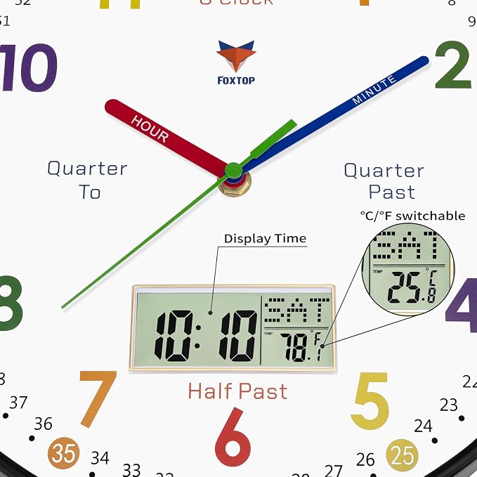 Foxtop Digital and Analog Learning Clock - Image 5