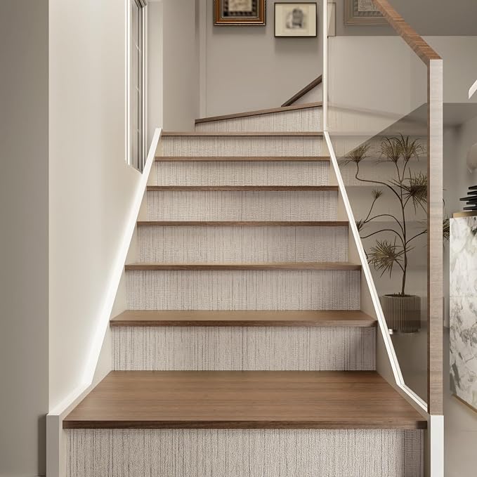 CRE8TIVE Cream White Grasscloth Peel and Stick Wallpaper White Grasscloth - Image 7